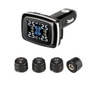 SXYGYWA Car TPMS Tire Pressure Monitoring System Sensors Cigarette Lighter USB Port Auto Security Alarm Systems Real-time Accurate Monitoring(External sensor)
