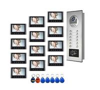 SXYGYWA Doorbell Camera 7 Inch WiFi Video Intercom For 2~12 Apartments Door Access Control System Smart Remote Unlock,Call And Monitor(G KIT)