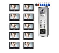 SXYGYWA Doorbell Camera 7 Inch WiFi Video Intercom For 2~12 Apartments Door Access Control System Smart Remote Unlock,Call And Monitor(F KIT)