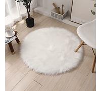 SXYHKJ Faux Sheepskin Rugs, Soft Fluffy Faux Chair Cover Hairy Washable Carpet Non Slip Mats for Chair Bed Sofa Floor with Extra Long Wool (White, 45 x 45 cm)