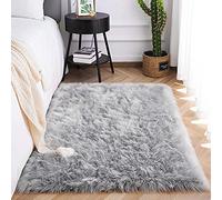 SXYHKJ Faux Sheepskin Rugs, Soft Fluffy Faux Chair Cover Hairy Washable Carpet Non Slip Mats for Chair Bed Sofa Floor with Extra Long Wool (gray, 60x90CM)