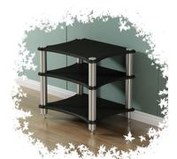 SXYKXYDL 1 2 3 4 Tier AV Media Stand 33in Amplifier Rack Stereo Component Cabinet Wooden HiFi Audio Rack Record Player Stand For Home/Office/Theater/DJ/WiFi Router(Black,3Tier)
