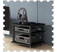 SXYKXYDL 2 3 4 Tier Stereo/Audio/Video Rack, AV Media Stand Desktop Small HiFi Racks, Gaming Console Shelves DVD Player Component Cabinet(Black,3 Tier)