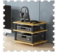 SXYKXYDL 2 3 4 Tier Stereo/Audio/Video Rack, AV Media Stand Desktop Small HiFi Racks, Gaming Console Shelves DVD Player Component Cabinet(Walnut,3 Tier)