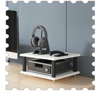 SXYKXYDL 2 3 4 Tier Stereo/Audio/Video Rack, AV Media Stand Desktop Small HiFi Racks, Gaming Console Shelves DVD Player Component Cabinet(White,2 Tier)
