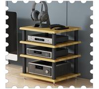SXYKXYDL 2 3 4 Tier Stereo/Audio/Video Rack, AV Media Stand Desktop Small HiFi Racks, Gaming Console Shelves DVD Player Component Cabinet(Walnut,4 Tier)