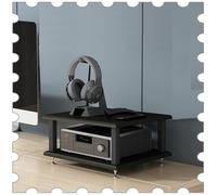 SXYKXYDL 2 3 4 Tier Stereo/Audio/Video Rack, AV Media Stand Desktop Small HiFi Racks, Gaming Console Shelves DVD Player Component Cabinet(Black,2 Tier)