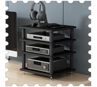 SXYKXYDL 2 3 4 Tier Stereo/Audio/Video Rack, AV Media Stand Desktop Small HiFi Racks, Gaming Console Shelves DVD Player Component Cabinet(Black,4 Tier)