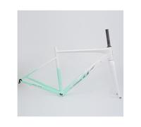 SXYKXYDL 44CM 47CM 50CM 52CM Road Bike Frameset 700C Aluminum Alloy Quick Release Frame 100/130mm C Brake BSA BB68 Carbon Fiber Tapered Fork(Green White,44cm)