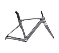 SXYKXYDL 700C Road Bike Frameset 43.5/46/48/50/52/54/56CM Cyclocross Race Bike Frame Carbon Fiber Bike Frames Disc Brake Thru Axle F12100mm R12142mm(Dark Gray,52CM)