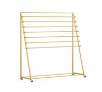 SXYKXYDL 8 Tiers Fabric Roll Storage Rack,Commercial Grade Steel Shelf,Heavy Duty Mobile Cart,for Car Window Film Media Fabric Spool,Bearing 150KG(Gold,120x40x100cm)