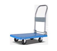SXYKXYDL Foldable Push Hand Cart Platform Truck Thicken Hand Cart with 360 Degree Swivel Wheels and Foldable Handle Silent for Shopping Luggage Moving Trolley Dolly Cart (Size : 88 * 58-550lb)