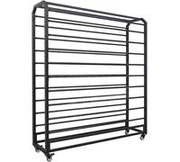 SXYKXYDL Large Fabric Display Rack Cart with Adjustable Hanging Rod, Metal Rack Heavy Duty Vinyl Storage Tool for 20 Rollers of Vinyl,Transfer Paper Tape,Wallpaper,Window Film