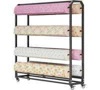 SXYKXYDL Large Textile Fabric Display Rack Cart with Adjustable Hanging Rod, Commercial Car Color Change Film Display Rack, Heavy Duty Vinyl Storage Tool for 8/10/12/14/16/18/20 Rollers of Vinyl