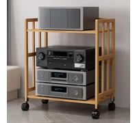 SXYKXYDL Multimedia AV Stand 2/3-Tier Hifi Furniture Wooden Printer Shelf Stereo Rack CD Player Cabinet TV Console for DVD & Game Consoles Router Storage (Natural 55x30cm)