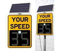 SXYKXYDL Outdoor Radar Speed Display Sign Speed Feedback Board Aluminum Solar Powered Radar Feedback Sign, 20"x27" LED Speed Limit Sign