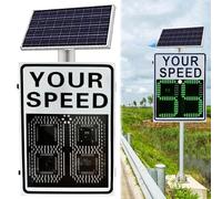 SXYKXYDL Slow Speed Limit Sign MPH, Solar LED Digits Radar Feedback Sign, Aluminum Vehicle Speed Radar Display, Street/Road Warning Signage(50 * 70cm)
