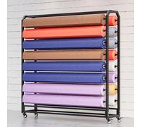 SXYKXYDL Vinyl Roll Storage Rack,Adjustable Vinyl Rolls Storage Rack | Heavy-Duty Steel Organizer with Wheels for Leather, Window Film & Wallpaper | Versatile Hanging Rod for Easy Access