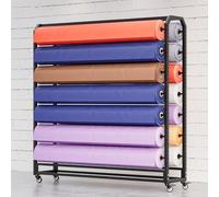 SXYKXYDL Vinyl Roll Storage Rack,Heavy Duty Vinyl Rolls Storage Rack with Adjustable Rod | Mobile Organizer for Leather, Window Film, Wallpaper | Steel Holder on Wheels | Ideal for Commercial Fabric