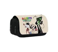 SXYNIO Dandi's World Pencil Case Double Zippers Large Capacity Pen Bag Dandy Figure Multi-Functional Stationery Case Portable Cosmetic Bag (C)
