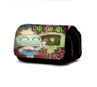 SXYNIO Dandi's World Pencil Case Double Zippers Large Capacity Pen Bag Dandy Figure Multi-Functional Stationery Case Portable Cosmetic Bag (H)