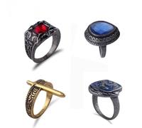 SXYNIO Darks Soul Vintage Punk Rings for Men Women Cosplay Lord of Sunlight Gwyn Open Ring Knuckle Stacking Rings Set (4pcs)