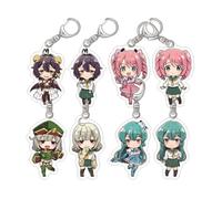 SXYNIO Gushing Over Magical Girls Keyring Anime Character Figure Acrylic Pendant Keychain Bag Decorative Pendant Anime Cosplay Party Accessories 8Pcs
