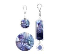 SXYNIO Love Deepspace Keychain Rafayel Figure Pendant Acrylic Key Bag Decor Accessories Rafayel Badge Anime Cos Props 3pcs (E)