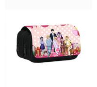 SXYNIO OSHI KO Pencil Case Double Zippers Large Capacity Pen Bag Hoshino Ai Figure Multi-Functional Stationery Case Portable Cosmetic Bag (A)