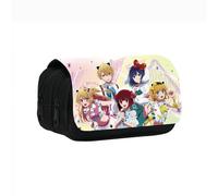 SXYNIO OSHI KO Pencil Case Double Zippers Large Capacity Pen Bag Hoshino Ai Figure Multi-Functional Stationery Case Portable Cosmetic Bag (B)