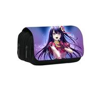 SXYNIO OSHI KO Pencil Case Double Zippers Large Capacity Pen Bag Hoshino Ai Figure Multi-Functional Stationery Case Portable Cosmetic Bag (C)