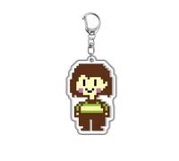 SXYNIO UNDERTALE Acrylic Keyring Game Character Figure Frisk Chara Toriel Sans Papyrus Flowey Napstablook Acrylic Keychain Bag Decorative Pendant Anime Cosplay Party Accessories (C)