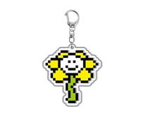 SXYNIO UNDERTALE Acrylic Keyring Game Character Figure Frisk Chara Toriel Sans Papyrus Flowey Napstablook Acrylic Keychain Bag Decorative Pendant Anime Cosplay Party Accessories (D)