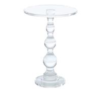 SXZenSpace 16.5" Acrylic Side Table, Clear Round Pedestal End with Solid Post, Easy Assembly, for Living Room Bedroom