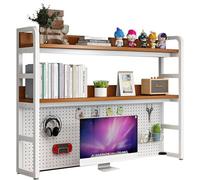 SXZenSpace 2 Tier Industrial Desktop Bookshelf, Bookcase for Computer Desk, Multifunctional Freestanding Storage Rack Display Shelf Office, Home Decor, Kitchen (Color : B, Size 95cm)