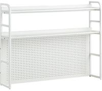 SXZenSpace 2 Tier Industrial Desktop Bookshelf, Bookcase for Computer Desk, Multifunctional Freestanding Storage Rack Display Shelf Office, Home Decor, Kitchen (Color : B, Size 118CM)