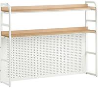 SXZenSpace 2 Tier Industrial Desktop Bookshelf, Bookcase for Computer Desk, Multifunctional Freestanding Storage Rack Display Shelf Office, Home Decor, Kitchen (Color : A, Size 118CM)