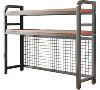 SXZenSpace 2 Tier Industrial Desktop Bookshelf, Bookcase, Multifunctional Freestanding Storage Rack Display Shelf Office, Home Decor, Kitchen (Size : 95cm)