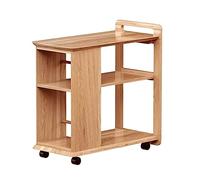 SXZenSpace 3-Tier Wooden Coffee Table with Wheels, Rectangular Side Table, Mobile Service Cart, 24.4" x 25.5", Versatile Storage for Drinks & Essentials, Stylish Home Décor.