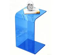 SXZenSpace Acrylic Side Table, Clear End Small Coffee Tables With Round Edges, C Shaped Sofa For Bedside Bedroom(A/30x30x60cm)