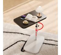SXZenSpace Adjustable Height C Table 360° Swivel Small End Slim Couch Side for Sofa Bed or Bathtub Versatile Metal Coffee (Black W)