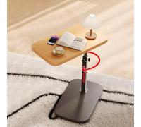 SXZenSpace Adjustable Height C Table 360° Swivel Small Side for Couch Bed & Bathtub Slim Metal End with Under Slide Design (Yellow B)