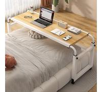 SXZenSpace Adjustable Overbed Table with Wheels for King Size Bed Mobile Cross Desk Height Suitable Anywhere in The Home