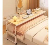 SXZenSpace Adjustable Rolling Overbed Table - King Size, Laptop Desk for Home Office (Wood Color, 120cm)