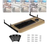 SXZenSpace Adjustable Wooden Keyboard Tray for Home, Office & School - 24cm Sliding Support, Ergonomic Workspace Solution, White (70 x 27 cm)