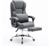 SXZenSpace Big and Tall Ergonomics Office Chair with Wheels High Back Swivel Recliner Leather Executive Computer Desk Chairs for Study Workspace Conference Room (Grey)