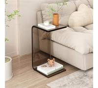SXZenSpace C-Shape Transparent Acrylic Side Table Space-Saving Couch Tables Terrace Accent c Shaped End for Home,Ideal Living Room