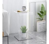 SXZenSpace Clear Acrylic C Shaped Side Table End for Couch Nightstand Minimalist Bedside Tables Living Room Study Multi-Purpose(Clear,60cm)