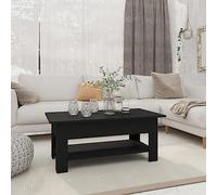 SXZenSpace Coffee Table Black 102 x 55 42 cm Modern Two Tier Living Room Engineered Wood Side with Storage Shelf Easy Assembly for Lounge