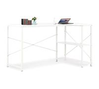 SXZenSpace Computer Desk, White, 120 x 72 70 cm, L-Shaped Desk with 2 Shelves, Sturdy Wood Material and Metal, Space-Saving for Office, Home Study, Ergonomic Versatile